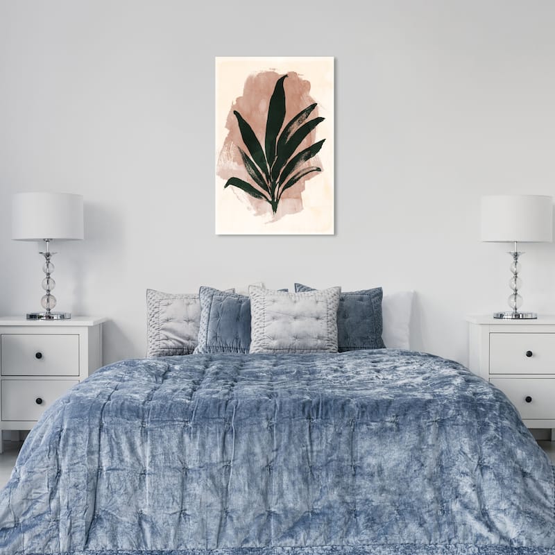 Wynwood Studio Canvas Floral and Botanical Inked Plant II Pink and Light Pink Modern & Contemporary Wall Art Canvas Print - 36 x 24