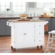preview thumbnail 7 of 19, Simple Living 3-drawer Drop Leaf Kitchen Cart White