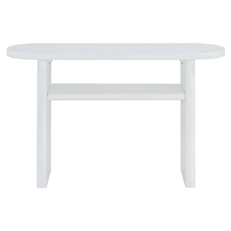 Elegant Minimalist Console Table w/Rounded Edges & Sturdy Shelf Design