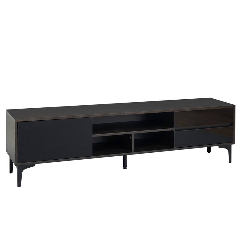 TV Cabinet with LED Remote Control Lights, UV Bloom Drawer Panel