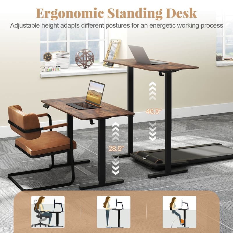 Costway 48" x 24" Sit to Stand Desk with 3 Memory Settings & - See Details