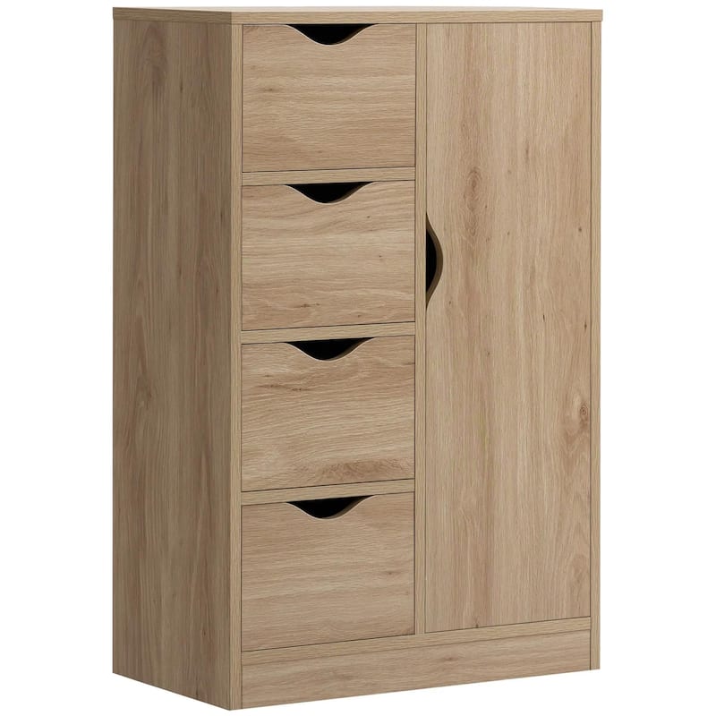 Freestanding Storage Cabinet, Bathroom Floor Cabinet with 4 Drawers