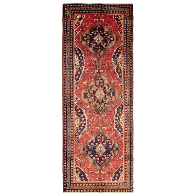 ECARPETGALLERY Hand-knotted Konya Anatolian Red Wool Rug - 4'10 x 12'5 - Red - 4'10 x 12'5