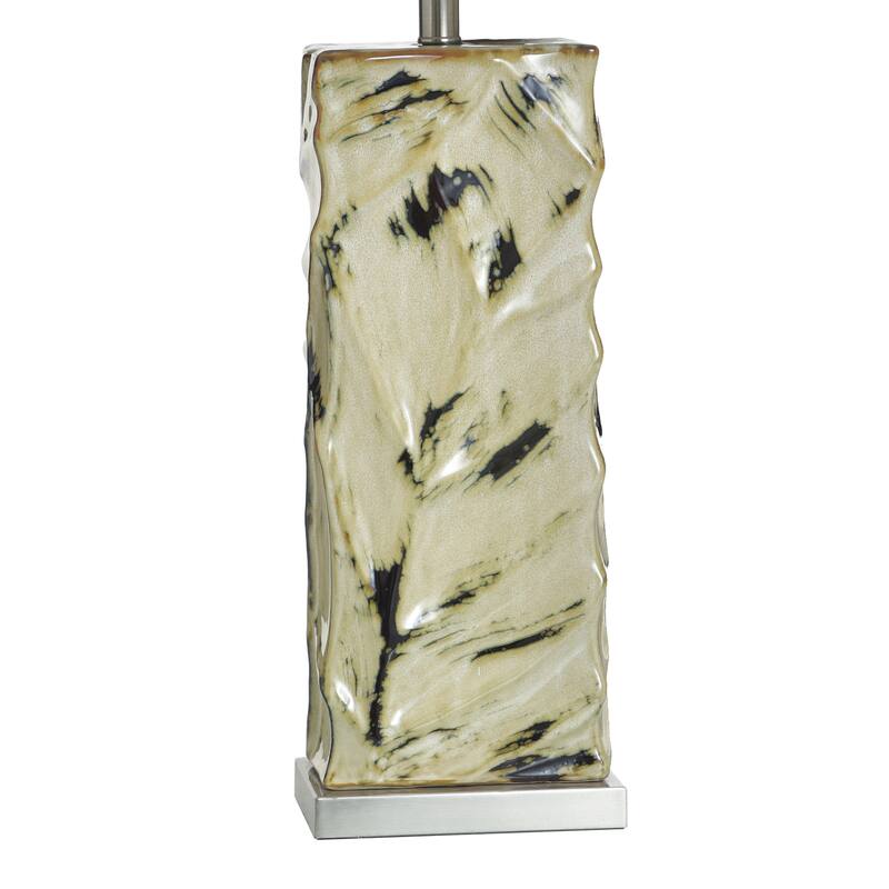 StyleCraft Ceramic Table Lamp - Bali Cream - White Shade