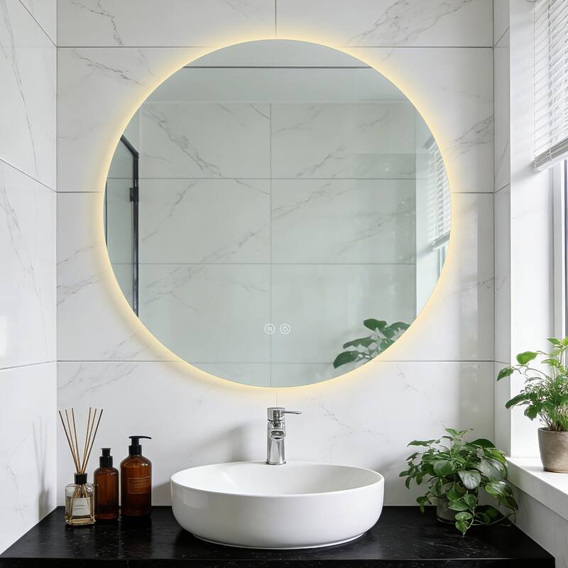 24 inch Mirror Hangs Black Metal Framed Bathroom Mirror