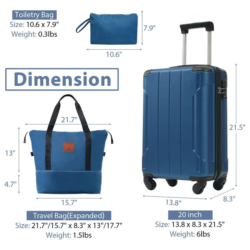 Luggage Sets 3 Piece, Expandable Carry on Luggage, Hardshell Suitcases with Wheels and TSA Lock for Men Women