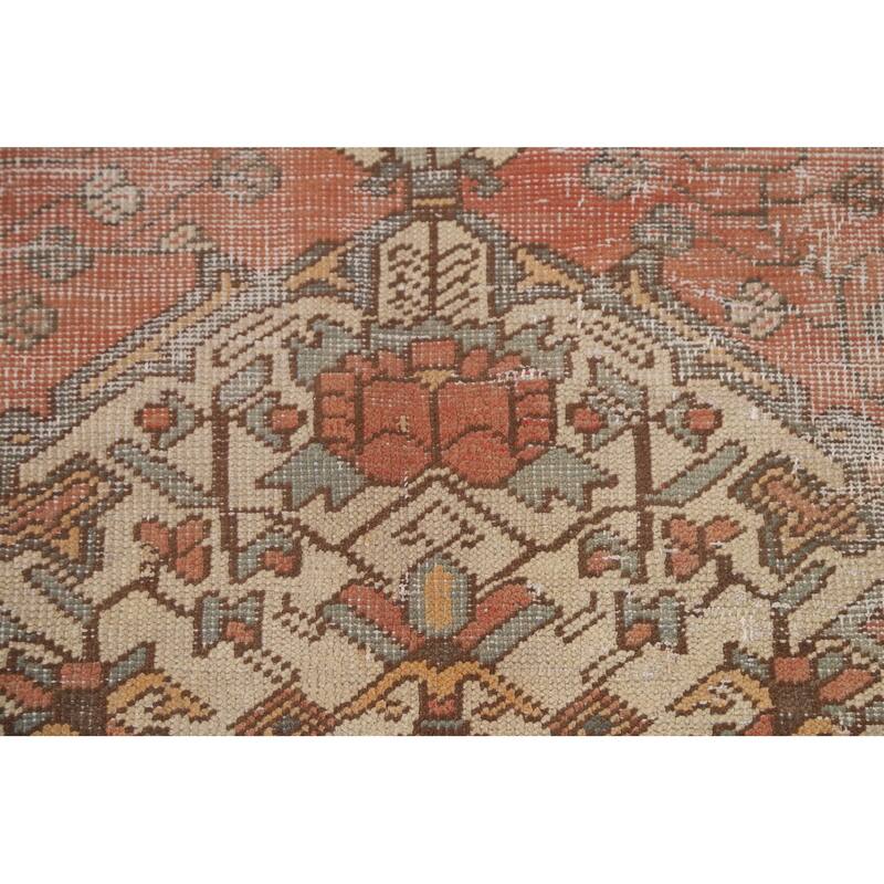 Distressed Bakhtiari Persian Antique Area Rug Hand-Knotted Wool Carpet - 4'5"x 6'9"