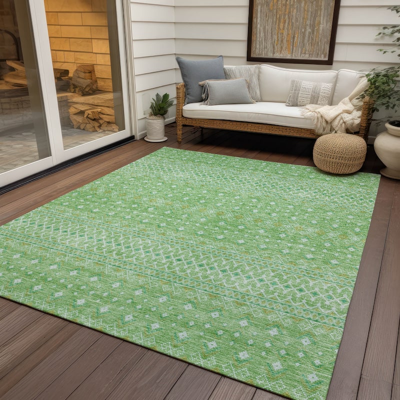 Machine Washable Indoor/ Outdoor Chantille Morrocan Boho Rug