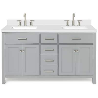 Ariel H061DWQRVO Bristol 61" Free Standing Double Rectangular Basin