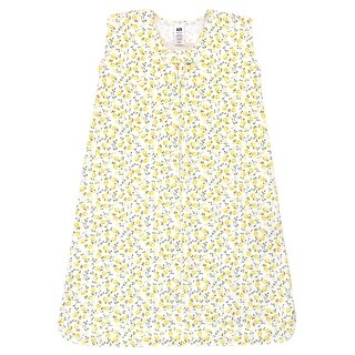 Hudson Baby Infant Girl Cotton Sleeveless Wearable Sleeping Bag, Sack, Blanket, Yellow Flower