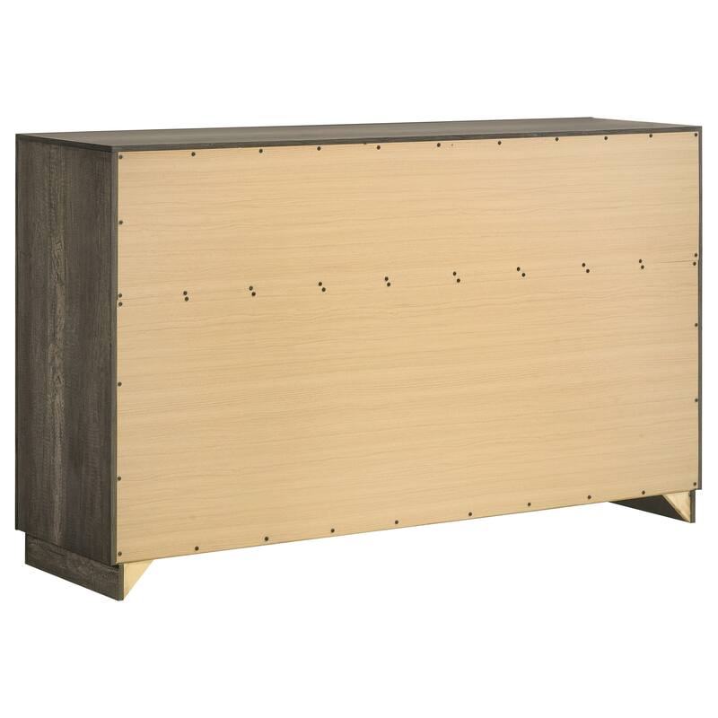 Janine Mid-Century Modern Panel Bedroom Set Grey
