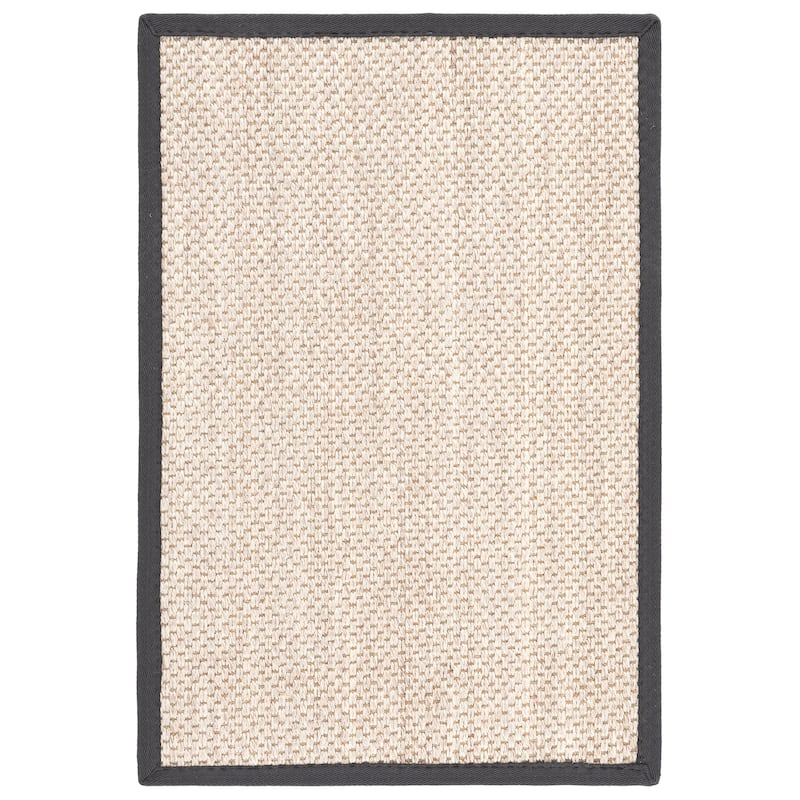SAFAVIEH Natural Fiber Lorine Casual Border Sisal Rug - 2' x 3' - Marble/Dark Grey