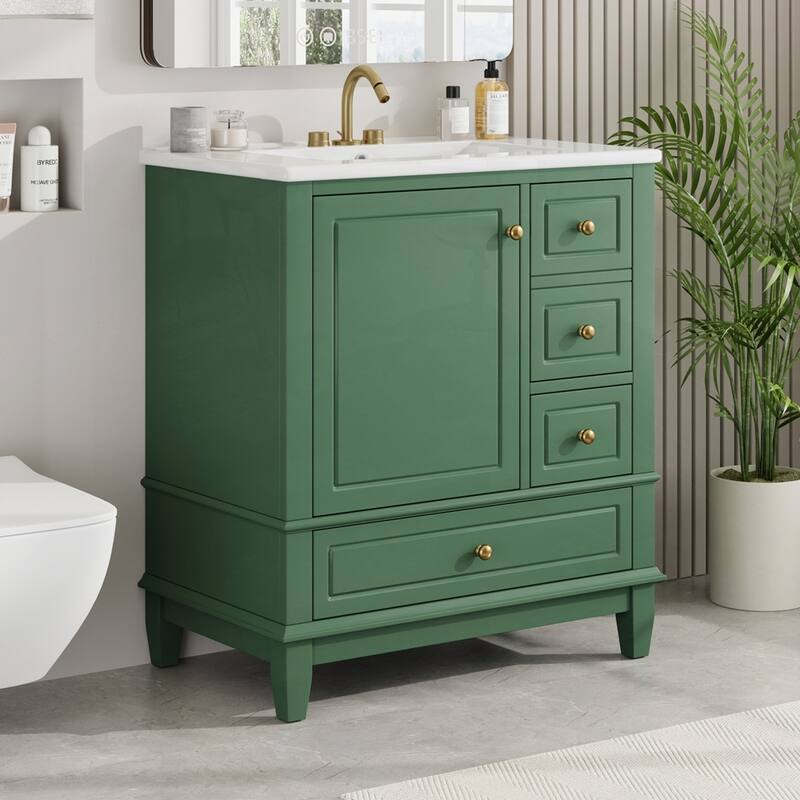 30" Bathroom Vanity with Sink - Green