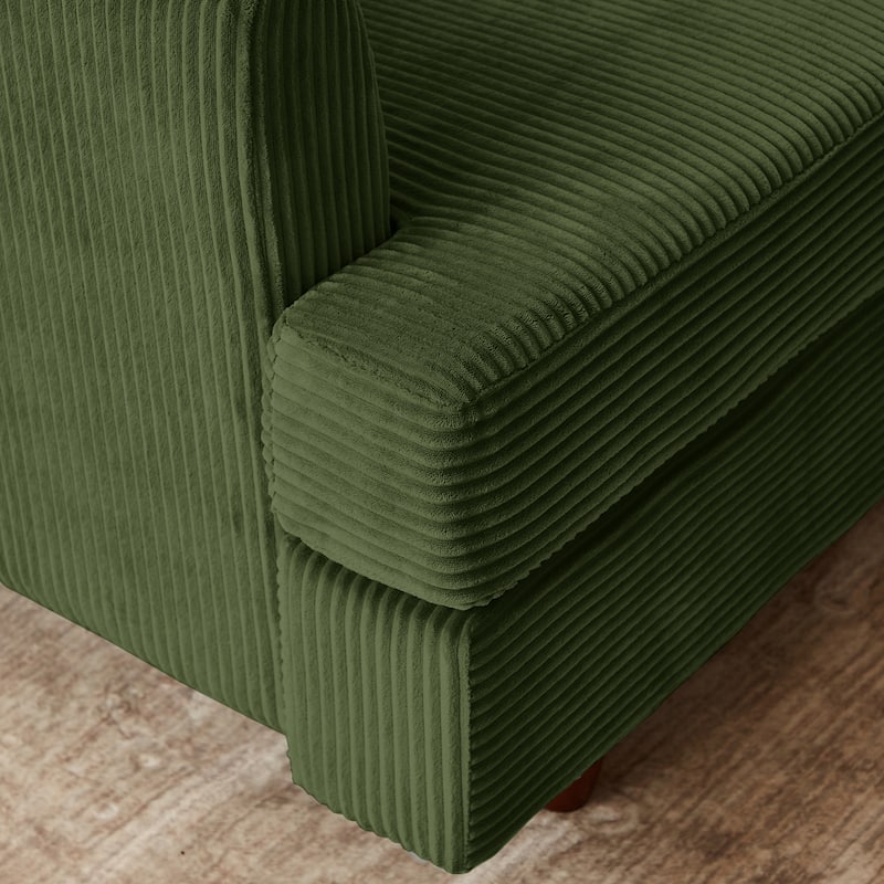 Modern Modular Sectional Couch, 6 Seaters Corner Sleeper Sofa Corduroy Upholstered Sofa Bed with Ottoman, L-shape Couch