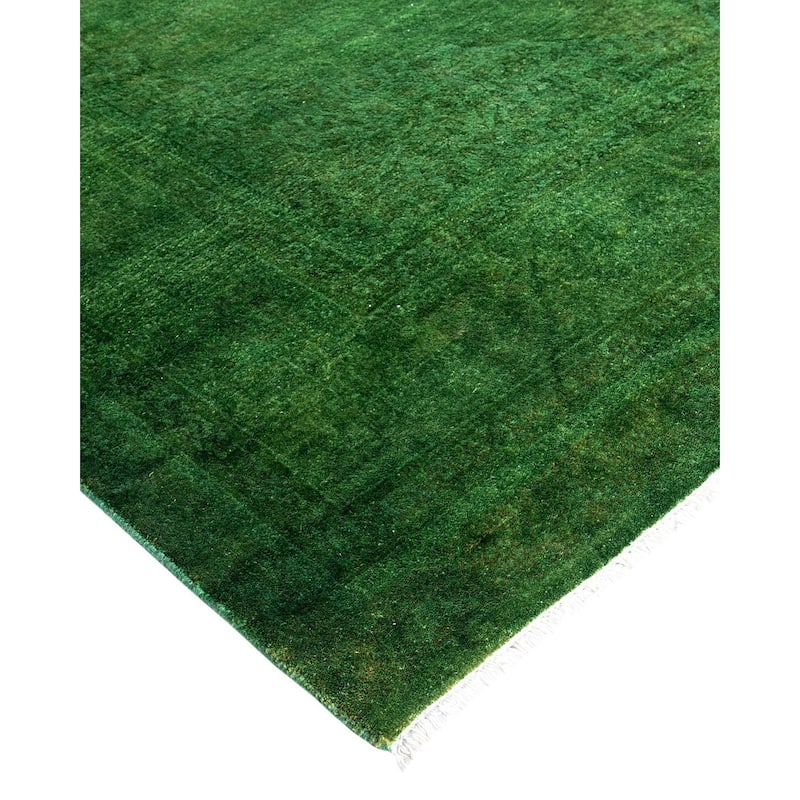 Overdyed, One-of-a-Kind Hand-Knotted Area Rug - Green - 4' 7" x 6' 10"