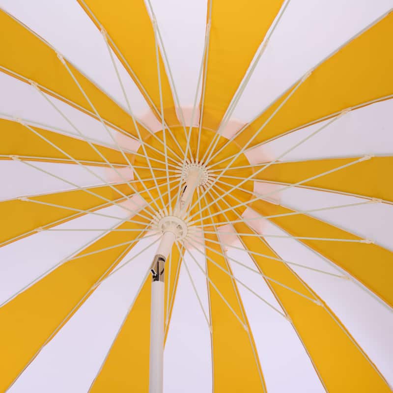 SAFAVIEH Outdoor Patio Furniture Buti 9 Ft Umbrella, Crank Lift Shade with Aluminum Frame