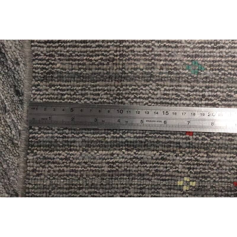 Hand Knotted Oriental Viscose Silk Carpet Tribal Animal Pictorial Greys & Charcoal Gabbeh Area Rug - 11' 8'' X 11' 9''