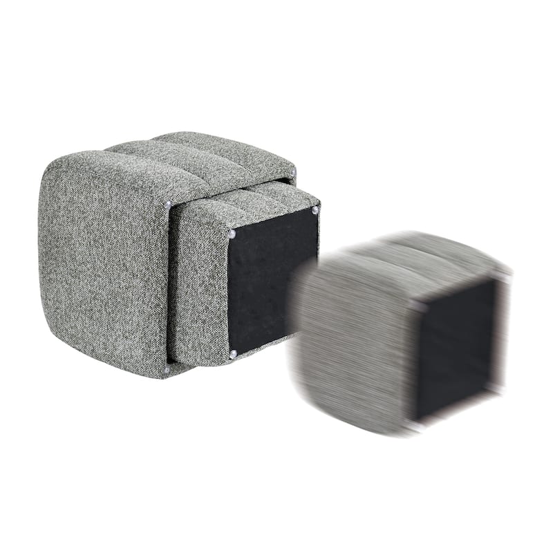 Modern 2-in-1 Nesting Upholstered Vanity Stool Ottoman Footrest Shoe Bench Set