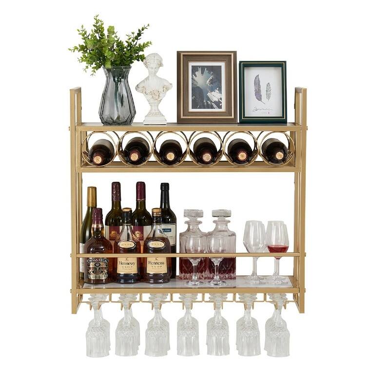 Wall Mounted Wine Rack - 32.76"D x 9.84"W x 21.65"H