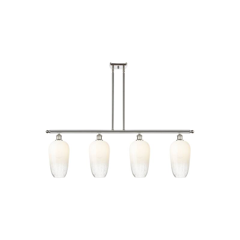 Innovations Lighting Endless Possibilities Ballston - Brookhaven Flute - 4 Light 48" Stem Hung Island Light - Polished Nickel/Opal
