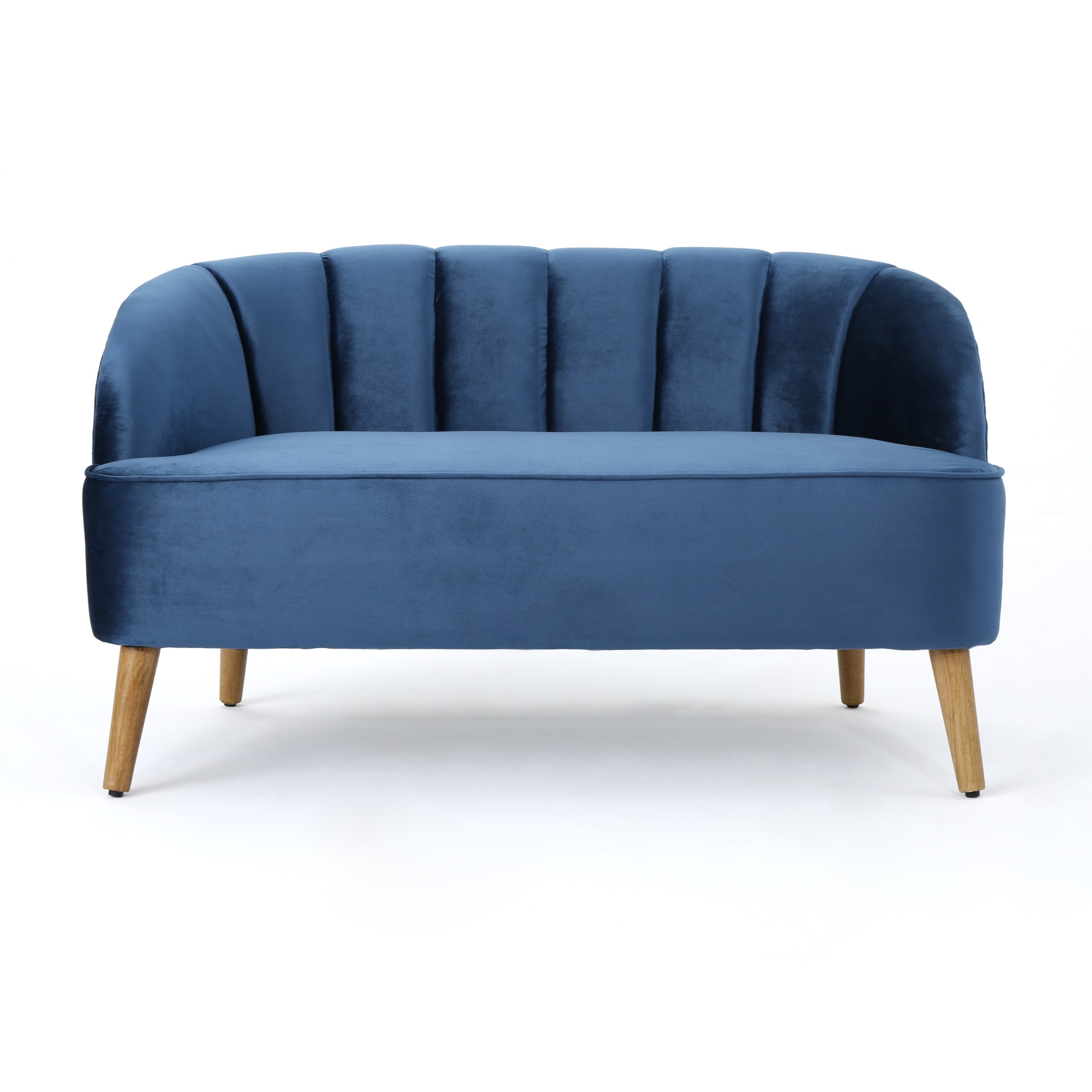 Living Room Accent Sofa Loveseat Velvet Sofa with Shell-Back Design and Birch Wood Legs Cushion Sofa Recliner Sofa