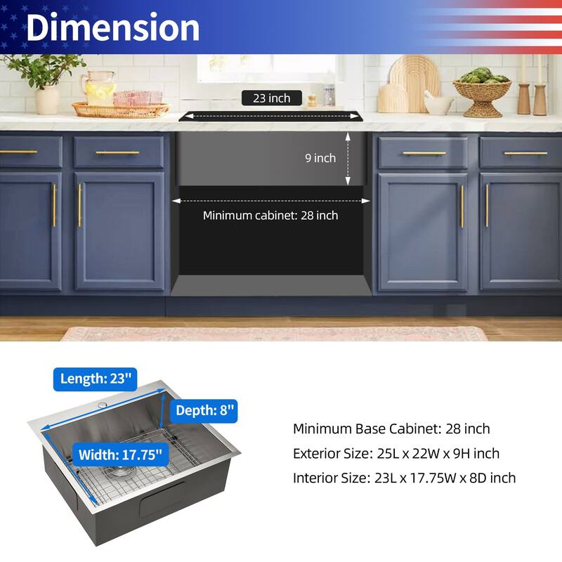 Drop-in Single Bowl Stainless Steel Kitchen Sink