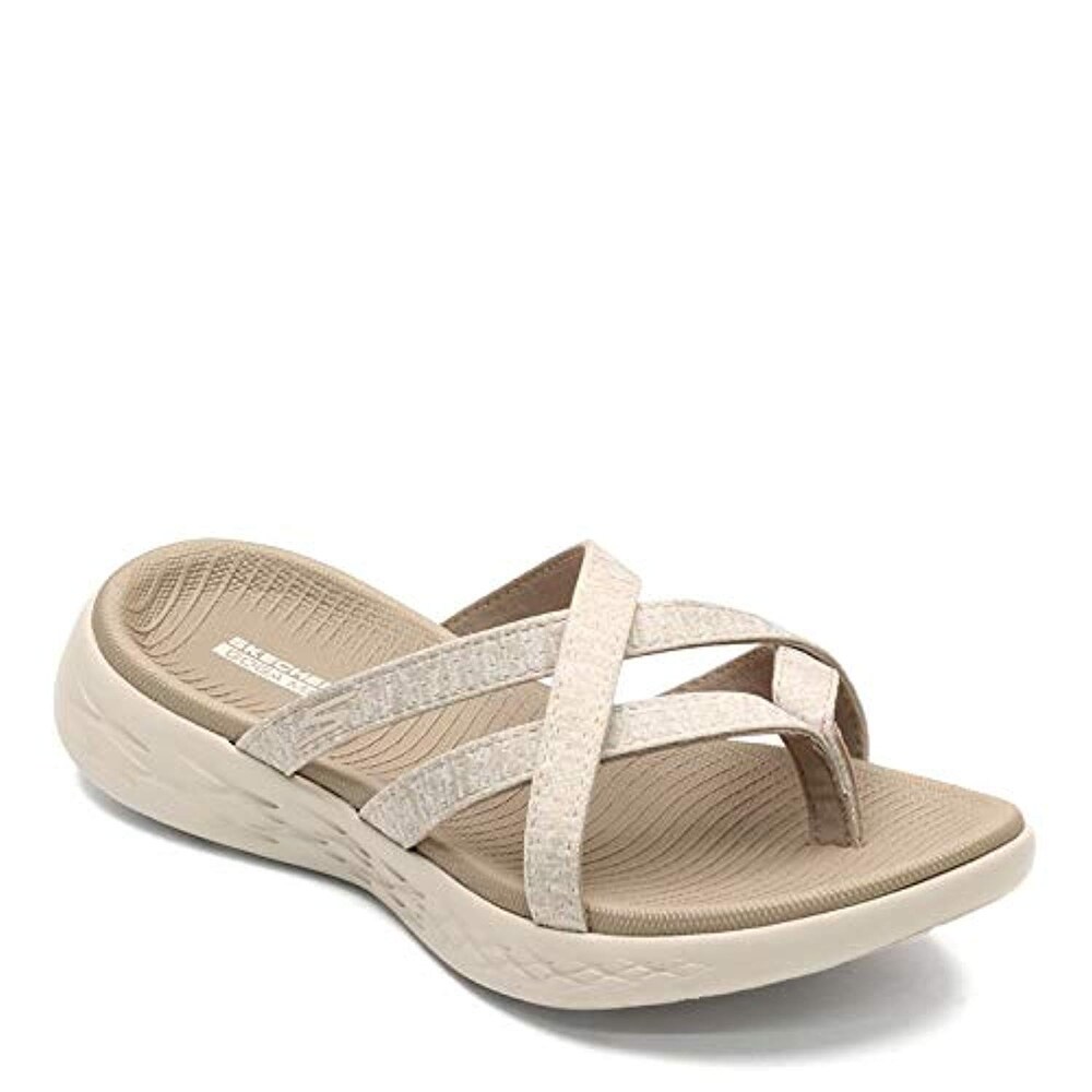 skechers sandals beige