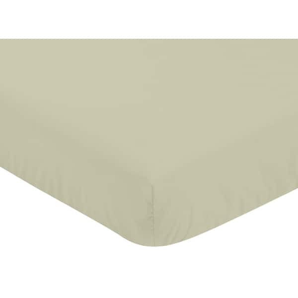 Sweet Jojo Designs Solid Sage Green Girl Baby Crib Skirt Bed Dust Ruffle Bedskirt Nursery Off White Tassel Watercolor Boho Floral Garden Flower Bohem