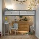 preview thumbnail 1 of 25, Modern Twin over Twin Metal Bunk Bed with Desk, Ladder and Guardrails For Bedroom,Dorm,Kids Silver