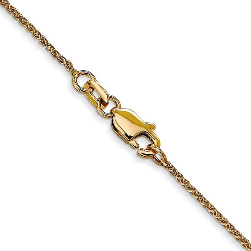 Curata 14k Yellow Gold Solid 1.0mm Diamond-cut Spiga Chain Necklace Options: 16 18 20 24 30