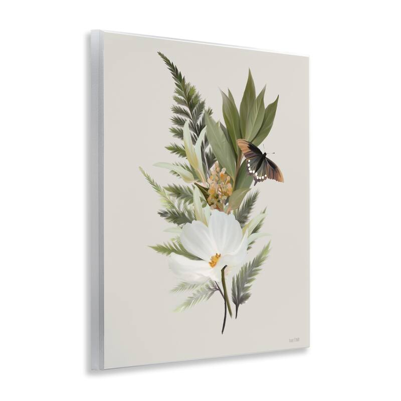 Stupell Flower Sprigs & Butterfly Wall Plaque Art Design By House Fenway
