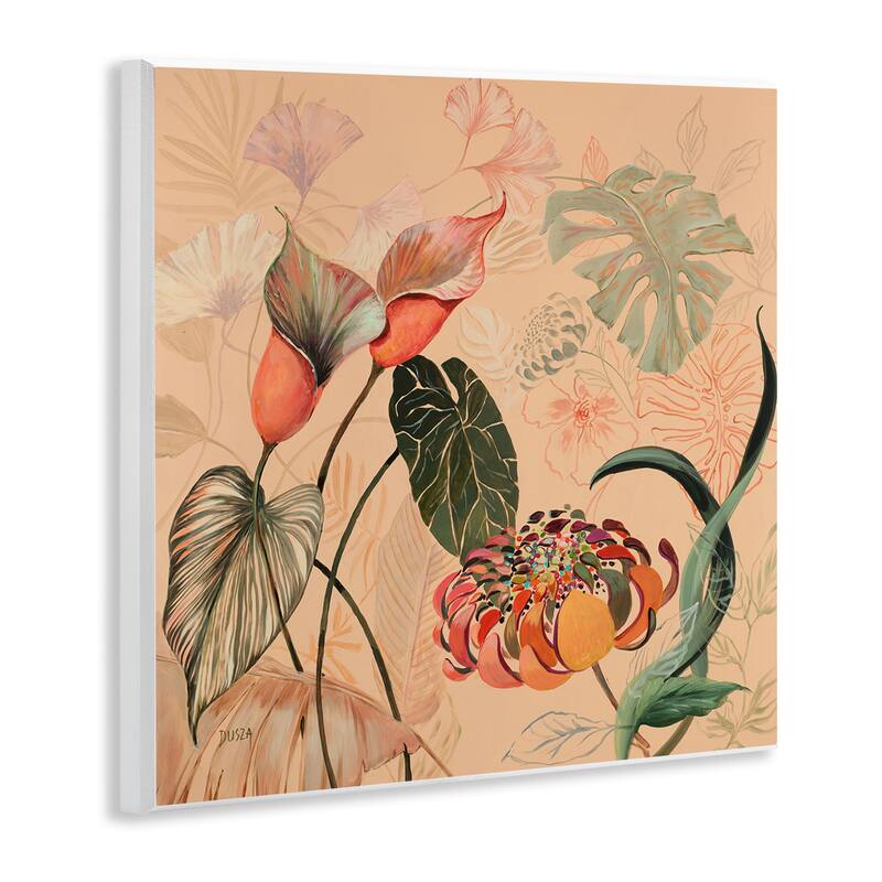 Stupell Layered Tropical Foliage Wall Plaque Art Design By Dusza