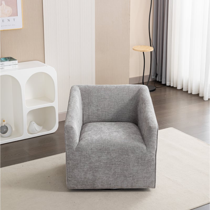 Modern 360°Swivel Upholstered Barrel Armchair for Home Sofa Living Room,Bedroom