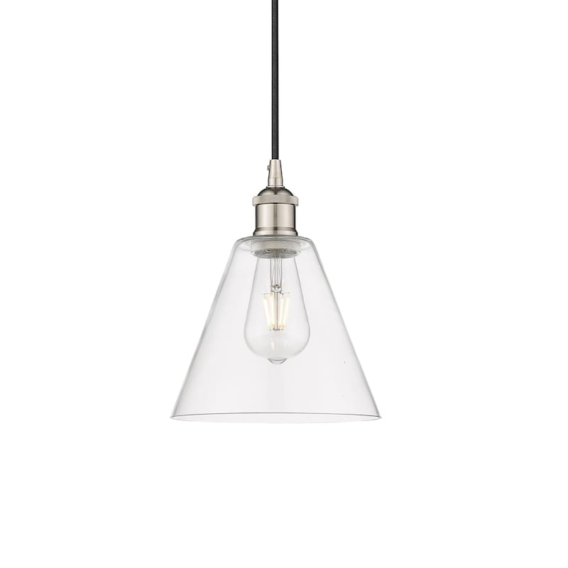 Innovations Lighting 616-1P-11-8 Edison Pendant Edison 8" Wide Mini - Polished Nickel / Clear