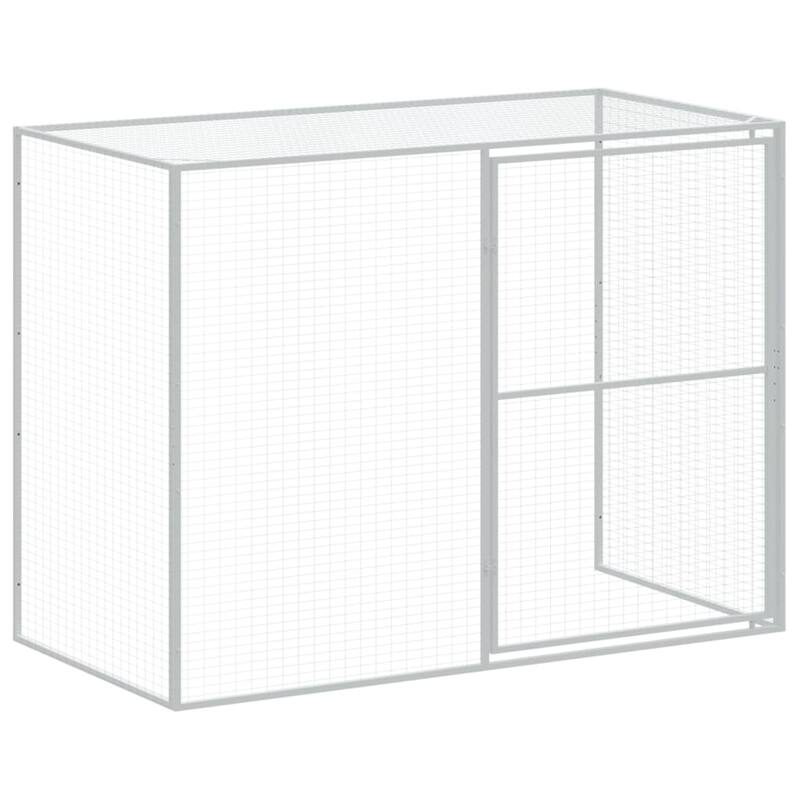 vidaXL Dog House with Run Light Gray/Anthracite multisize Galvanized Steel
