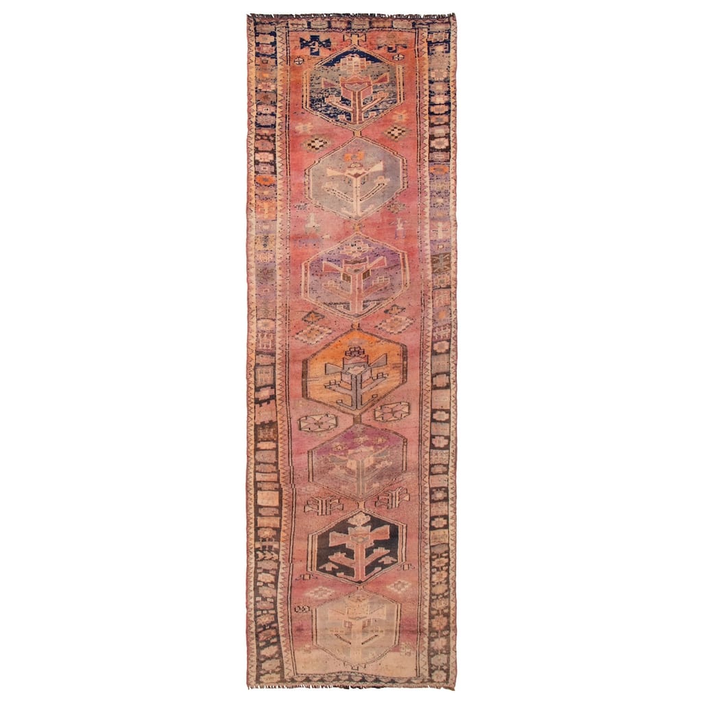 ECARPETGALLERY Hand-knotted Melis Vintage Copper Wool Rug - 3'11 x 12'5