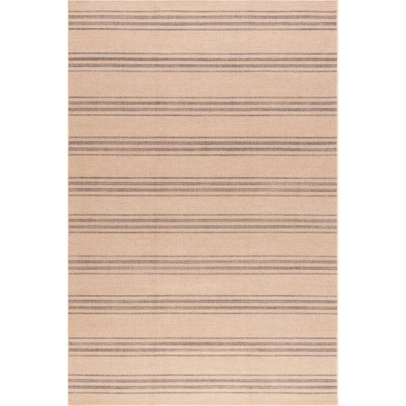 Lavina Striped Easy Jute Machine Washable Area Rug