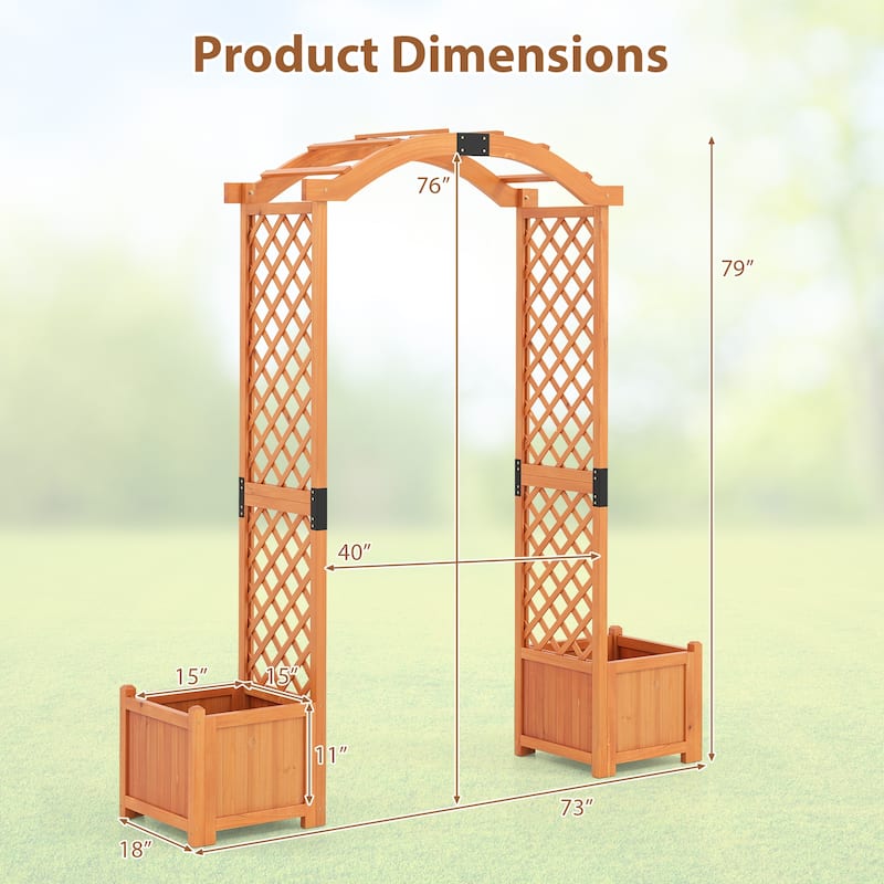 Gymax 79'' Tall Archway Trellis for Climbing Plants Vegetables w/
