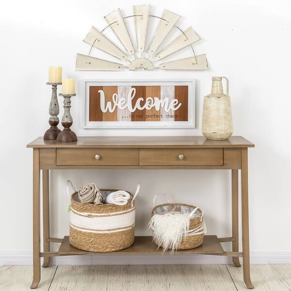 Glitzhome Farmhouse Rustic Vintage Wind Spinner Wall Decor Overstock 19288128