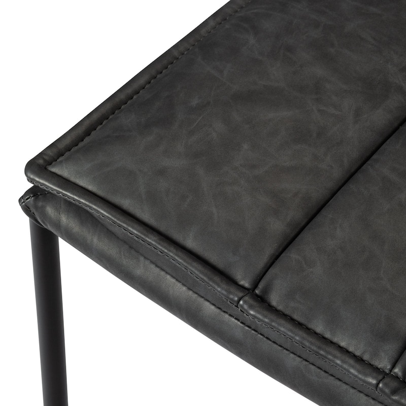 Maven Lane Gerard Bar Metal & Vegan Leather Kitchen Dining Stool