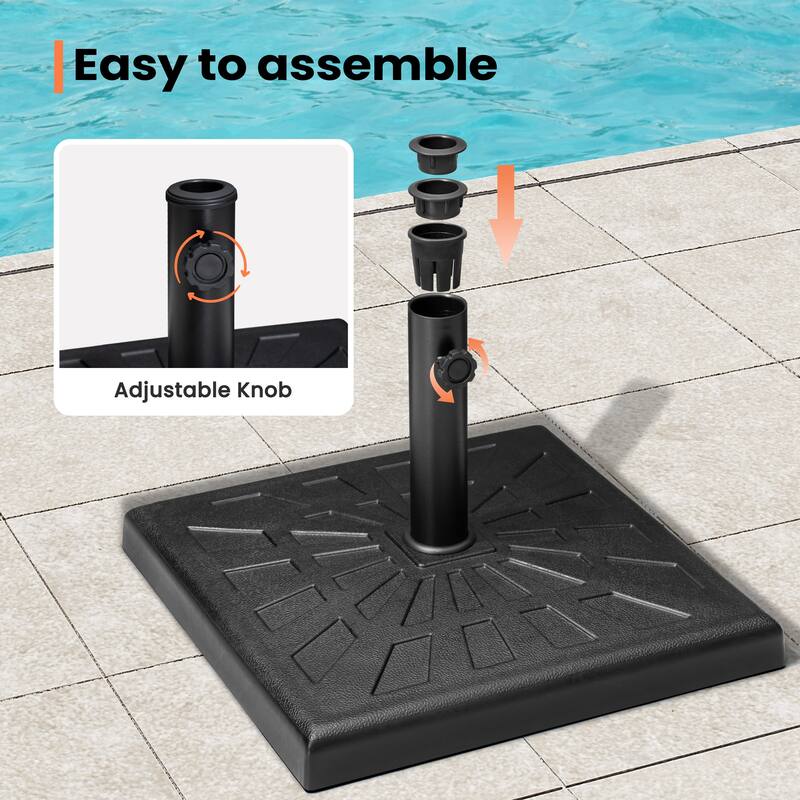 Outdoor 43 lbs Heavy Duty Square Umbrella Base for Market Umbrella On
