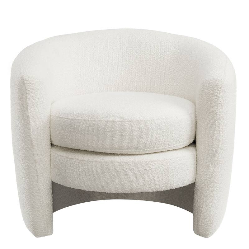 Affinity Upholstered Boucle Fabric Curved Back Armchair