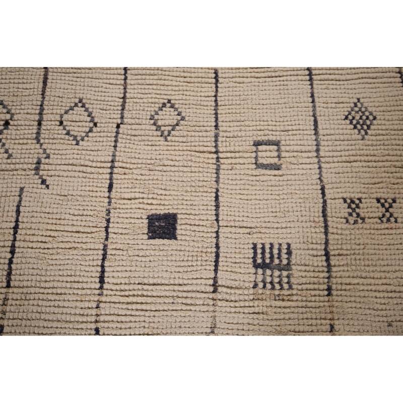 Earth Tone Moroccan Area Rug Hand-Knotted Wool Carpet - 6'0"x 9'7"