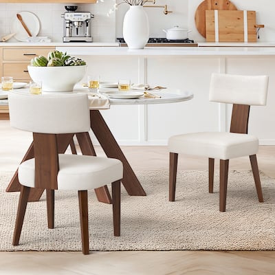 With Curved Backrest (2/4/6-Piece Set) Upholstered Dining Chairs - 19.1"D x 19.4"W x 33.6"H