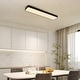 preview thumbnail 3 of 11, Rennnsan 1-Light Modern Matte Black Rectangular Integrated LED Flush Mount Light - 35.4 in. W