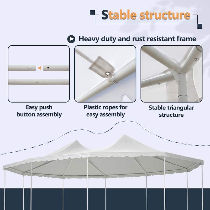 GDFStudio - Nashua Waterproof Event Protection Outdoor Gazebo Pavilion Shelter Tent