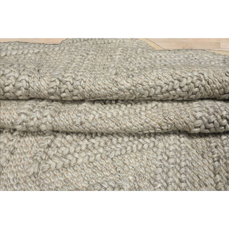 9x12 Tibetano Hand Knotted Flatweave Wool Tone on Tone Silver Contemporary Rug - 9' x 12'