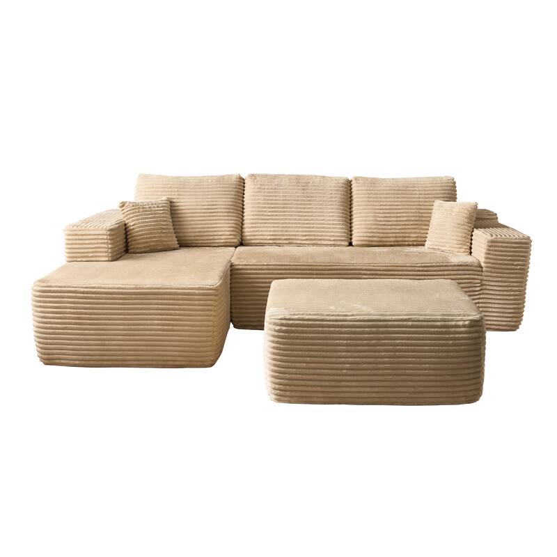 ​​OVIOS Lazy Chaise Lounge Sofa with Ottoman​