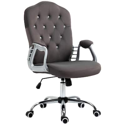 Home Office Chair Velvet Computer Chair Button Tufted Desk Chair with Swivel Wheels, Adjustable Height and Tilt, for Office