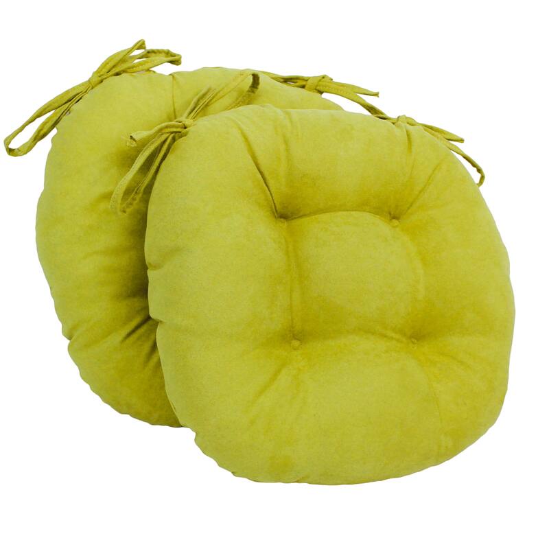 16-inch Round Indoor Microsuede Chair Cushions (Set of 2, 4, or 6) - Set of 2 - Mojito Lime